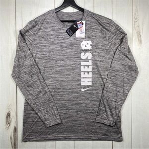 North Carolina Tar Heels Shirt Mens XL Gray NCAA Nike Dri-Fit Long Sleeve NWT